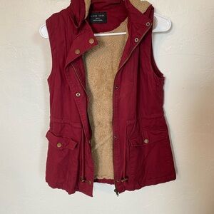 Love Tree Women's Burgundy Vest with Tan Lining
